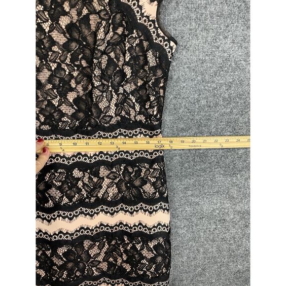 Tadashi Shoji Neoprene and Black Lace Cap Sleeve Dress size 14 - Picture 5 of 13